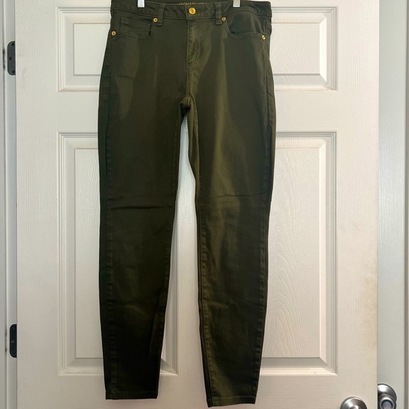 Michael Kors Izzy Olive Green Skinny Jeans Women's size 8 - Picture 1 of 4